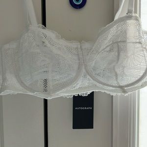 NWT Autograph lace white bra with no padding.  Underwire.